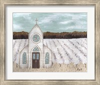Farm Sketch Church landscape Fine Art Print