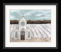 Farm Sketch Church landscape Fine Art Print