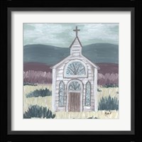 Farm Sketch Church Meadow Fine Art Print