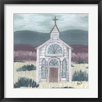 Farm Sketch Church Meadow Fine Art Print