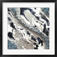 Blue Silver Marble II Fine Art Print