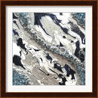 Blue Silver Marble II Fine Art Print