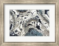 Blue Silver Marble landscape Fine Art Print