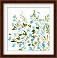 Sketchy Blossoms Blue Fine Art Print