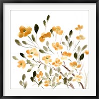 Sketchy Blossoms Yellow Fine Art Print