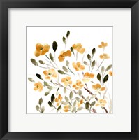 Sketchy Blossoms Yellow Fine Art Print