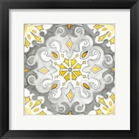 Jewel Medallion yellow gray I Fine Art Print