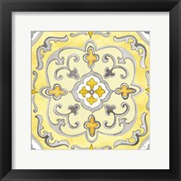 Jewel Medallion yellow gray II Framed Print