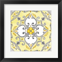 Jewel Medallion yellow gray IV Framed Print