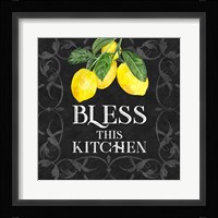 Live with Zest sentiment I-Bless this Kitchen Framed Print