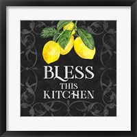 Live with Zest sentiment I-Bless this Kitchen Framed Print