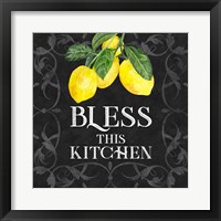 Live with Zest sentiment I-Bless this Kitchen Fine Art Print