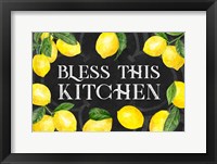 Live with Zest sentiment landscape I-Bless this Kitchen Fine Art Print