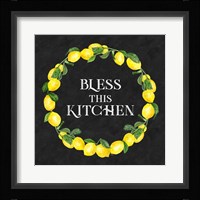 Live with Zest wreath sentiment I-Bless this Kitchen Fine Art Print