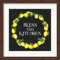 Live with Zest wreath sentiment I-Bless this Kitchen Fine Art Print