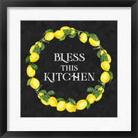 Live with Zest wreath sentiment I-Bless this Kitchen Fine Art Print