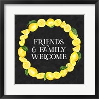 Live with Zest wreath sentiment III-Friends & Family Framed Print