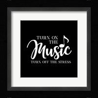 Moved by Music black VII-Stress Off Framed Print