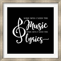 Moved by Music black IX-Some Days Fine Art Print