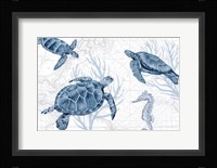 Deep Blue Sea II on White Framed Print