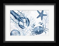 Deep Blue Sea III on White Framed Print