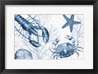 Deep Blue Sea III on White Framed Print