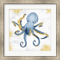 Deep Blue Sea VI White Gold Fine Art Print