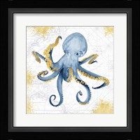 Deep Blue Sea VI White Gold Framed Print