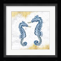 Deep Blue Sea VIII White Gold Framed Print