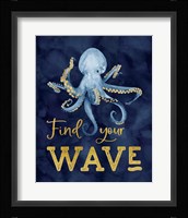 Deep Blue Sea IX on Navy Framed Print