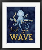 Deep Blue Sea IX on Navy Framed Print