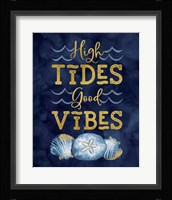 Deep Blue Sea X on Navy Framed Print