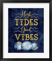 Deep Blue Sea X on Navy Framed Print