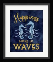 Deep Blue Sea XI on Navy Framed Print