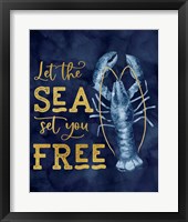 Deep Blue Sea XIV on Gold Framed Print