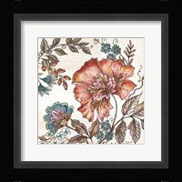 Garden Vines I on White Framed Print