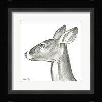 Watercolor Pencil Forest VII-Doe Framed Print