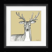 Watercolor Pencil Forest color VIII-Deer Framed Print