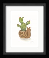 Snail Planter Cactus Framed Print