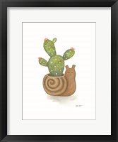 Snail Planter Cactus Framed Print