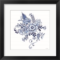 Blue & White Flowers I Framed Print