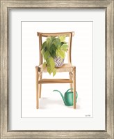 Plant Lover Wicker Chair Fine Art Print