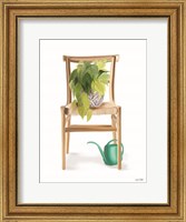 Plant Lover Wicker Chair Fine Art Print