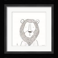 Lion Line Drawing 1 Framed Print