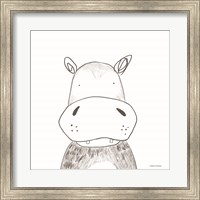 Hippo Line Drawing Fine Art Print