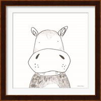 Hippo Line Drawing Fine Art Print