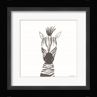 Zebra Line Drawing Framed Print