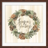 Sage Season's Greetings Wreath Fine Art Print