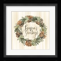 Sage Season's Greetings Wreath Fine Art Print
