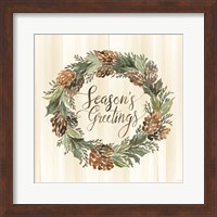 Sage Season's Greetings Wreath Fine Art Print